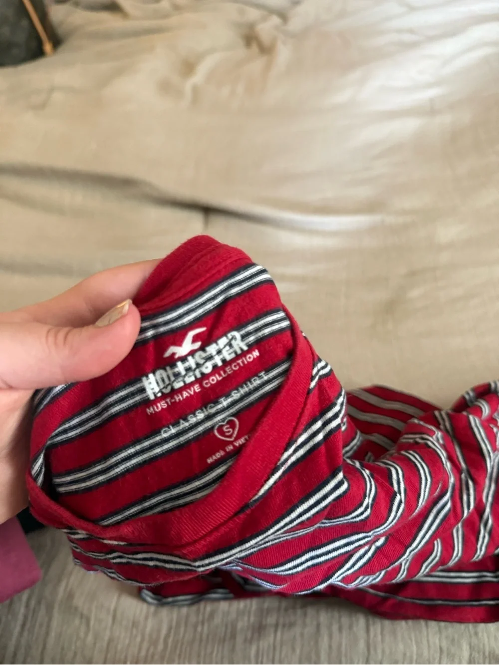 Hollister Red Striped Short-Sleeve Tee